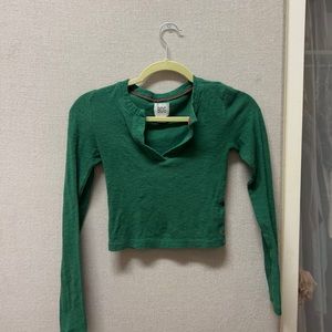 Green Long Sleeve Button Up